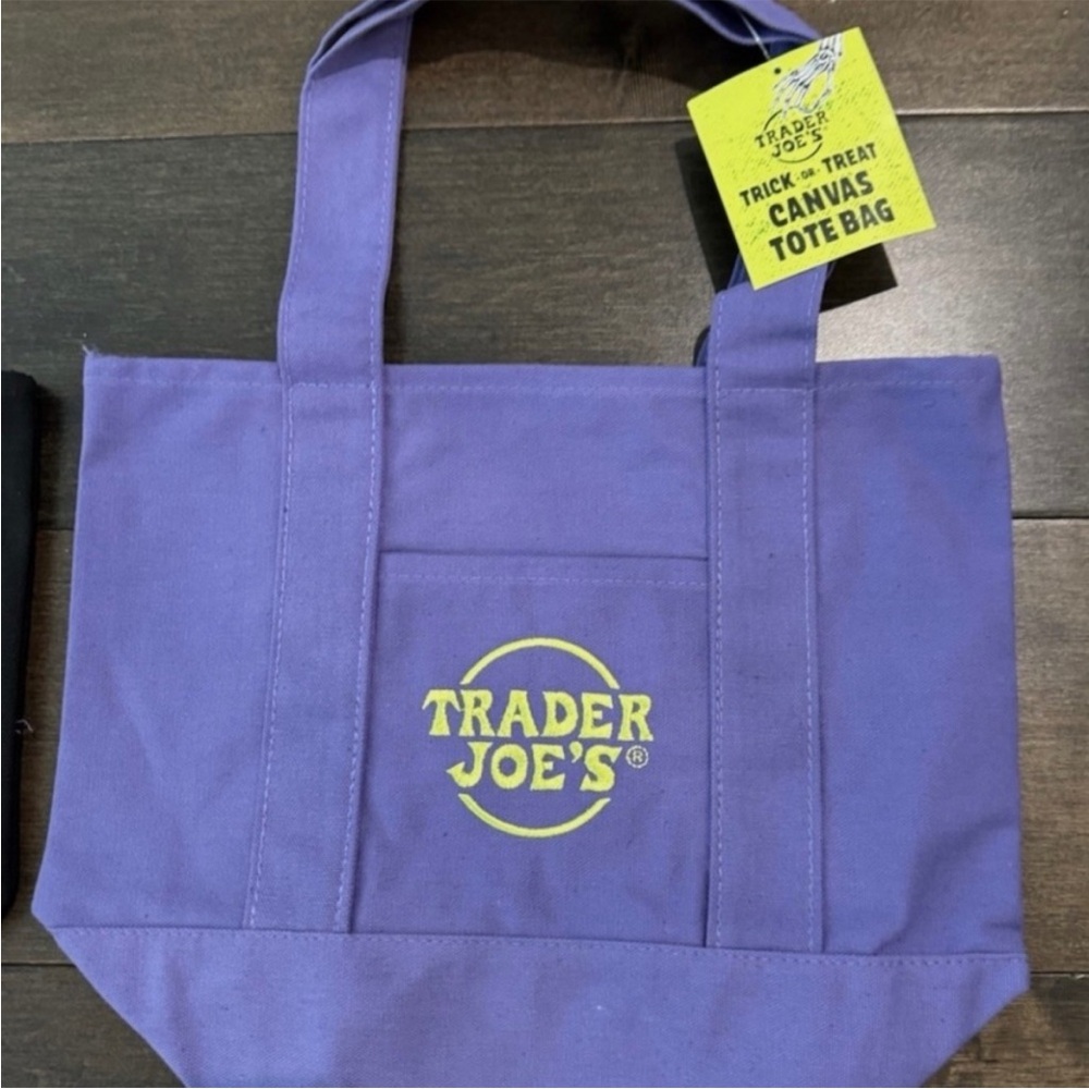 Trader Joe's Purple Canvas Tote Bag